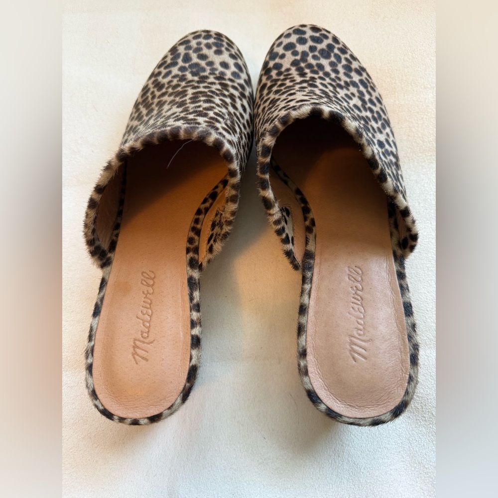 Madewell Leopard-Print Faux Fur Slip-On Mules - Tan/Black - Picture 5 of 6